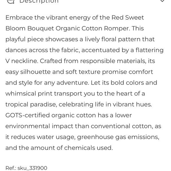 Farm Rio S NWT Sweet Bloom Bouquet Red Romper - Picture 4 of 5